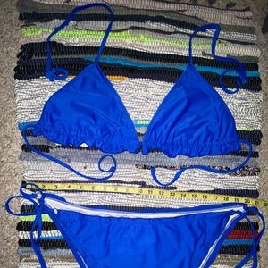 Plus Lettuce Trim Triangle Tie Side Bikini Swimsuit